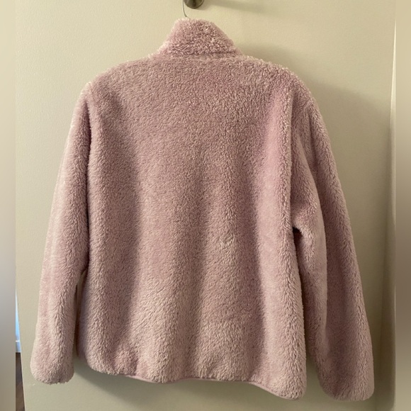 Uniqlo Fluffy Yarn Fleece Full-Zip Jacket, RARE Light Pink, size Large - Picture 2 of 6